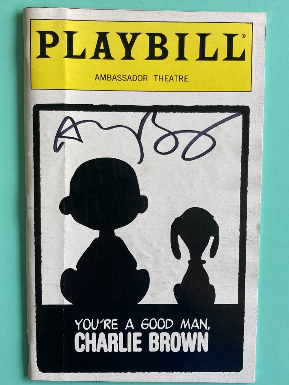 Anthony Rapp (Only) Signed Playbill You're a Good Man, Charlie Brown 1999 Crease